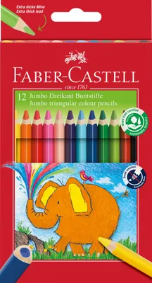 Immagine prodotto di Faber-Castell, matite colorate Jumbo triangolari, confezione da 12, legno