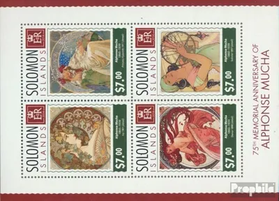 Produktbild von Briefmarken Salomoninseln 2014 Mi 2537-2540 Kleinbogen (kompl. Ausg.) postfrisch Alfons Mucha