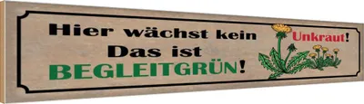 Produktbild von vianmo Holzschild 10x46 cm hier wächst kein Unkraut das ist Spruch Zitat