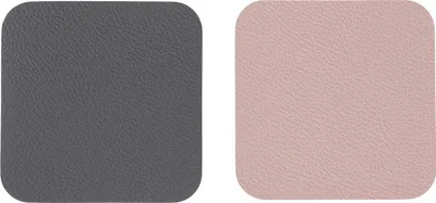 Produktbild von 12 Stück Untersetzer Grau Rosa Rechteckig zum Wenden 10 cm x 10 cm