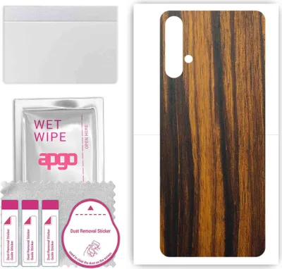 Produktbild von apgo Rückseite Schutzfolie, Skin, kompatibel mit Huawei nova 5 Pro, Hinten Displayschutzfolie aus Vinylfolie, kratzfest, einfache Montage - Tigerwood
