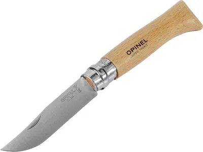 Immagine prodotto di Opinel Tradition N°08 - Coltello pieghevole - 8,5 cm - piccole linee nere, manico di colore giallo chiaro tendente al rosa