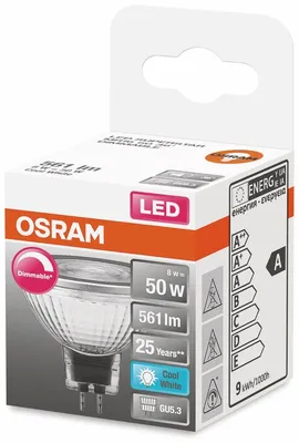 Image de OSRAM 4058075433748 LED (monochrome) EEC F (A - G) GU5.3 Reflector bulb 6.8 W = 50 W Cool white (Ø x L) 50 mm x 44 mm 1 pc(s)
