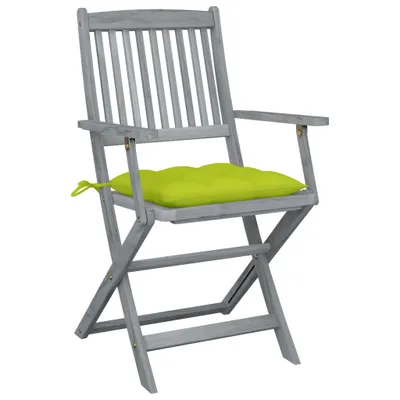 Immagine prodotto di vidaXL Sedie da giardino pieghevoli 2 pezzi con cuscino in legno massiccio di acacia