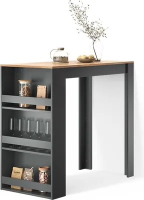 Image de Table de bar Livinity Regusa Chêne doré/anthracite 57x117cm, Model 55913