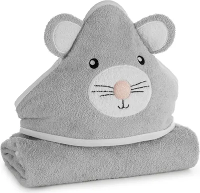 Produktbild von Eurofirany Kinderhandtuch Kapuzenhandtuch 100x100 cm grau Badetuch