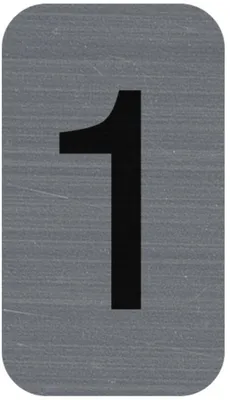 Produktbild von Exacompta Hinweisschild selbstklebend Aluoptik Ziffer 1 25x4,4 cm Grau 67181E