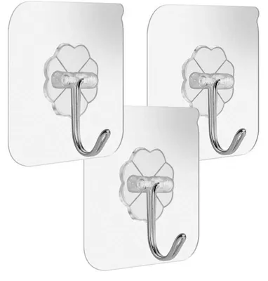 Produktbild von Klaus Selbstklebende Haken Transparent Wandhaken 3 Stück