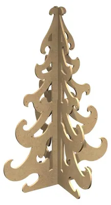 Image de Gomille MDF Sapin de Noël 3D 60 cm Décoration artisanale pour enfants