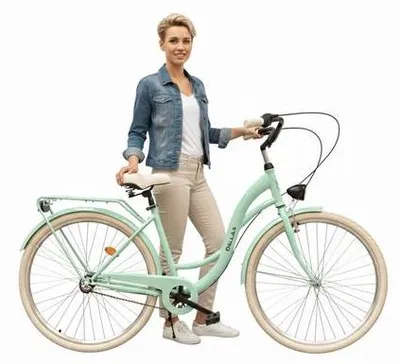 Zdjęcie produktu dla Rower Dallas City 28" 3spd - miętowy z kremem+kosz+wkład