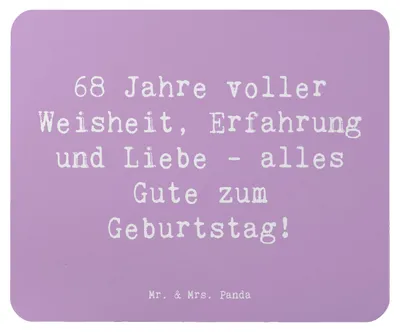 Produktbild von Mr. & Mrs. Panda Mauspad Spruch 68. Geburtstag - Lavendeltraum - Geschenk, Mouse Pad, Mousepad, mousematte, besondere Momente, Alter, pc mausunterlage, Feier, gummi