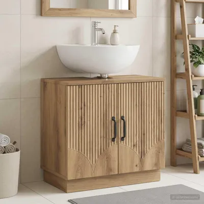 Obrázok produktu pre Maison Exclusive – Skrinka pod umývadlo HOORN, Imitácia dreva Artisan, 59,5 x 31,5 x 56 cm