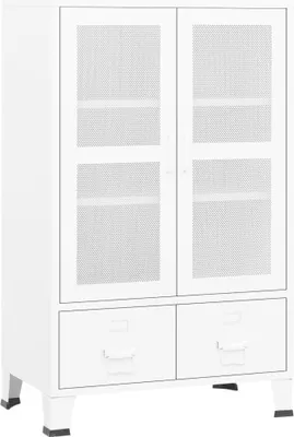 Obrázok produktu pre Industriálna úložná skrinka, biela 70x40x115 cm, kov