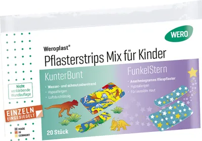 Produktbild von Weroplast® Pflasterstrips Mix für Kinder, 20 Stk/Pkg