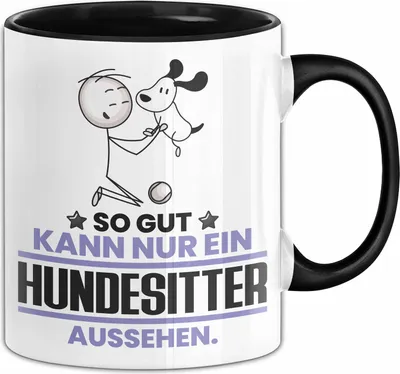 Produktbild von Hundesitter Geschenk Tasse So Gut Kann Nur Ein Hundesitter Aussehen Geschenkidee Kaffee-Becher (Schwarz)