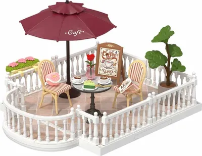 Image de puzzle 3D, terrasse de mini-maison DIY d'un café raffiné, RoLIfe, 76 pièces