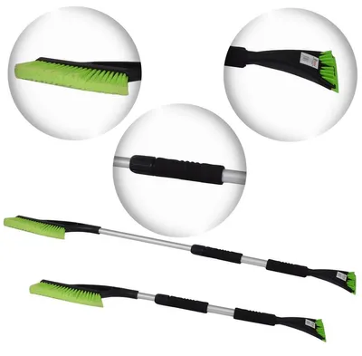 Obrázek produktu pro Škrabka na led a stěrka na sníh - Teleskopická - 90 až 120 cm - Černá a zelená