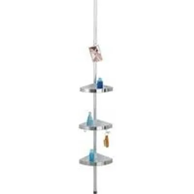 Image de Cabine de douche en plastique avec bacs surélevés et étagères - 1 unité - 27,5 x 70-260 x 20 cm