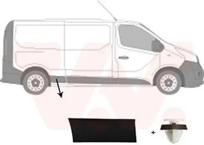 Produktbild von VAN WEZEL Seitenschutzleiste hinten rechts 4396428 für RENAULT Trafic III Kastenwagen (FG) Trafic III Bus (JG) für OPEL Vivaro B Combi (X82) für FIAT
