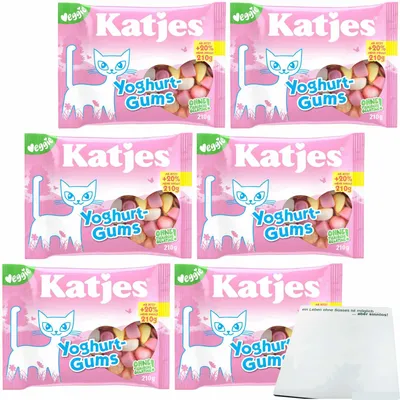 Produktbild von Katjes Yoghurt Gums 6er Pack (6x210g Packung) + usy Block