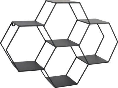 Produktbild von LOFT42 Hexagon Wandregal Hexagonig - schwarz - 57x80x20