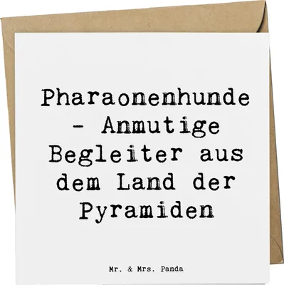 Produktbild von Mr. & Mrs. Panda Glückwunschkarte Spruch Pharaonenhund Freunde - Weiß - Geschenk, anlasskarte, Grußkarte, Schönheit, faltkarte, Eleganz, Hundeliebhaber, treuer Begleiter