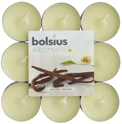 Duft-Teelichter, 18 Stück, Vanille, 4 Std. Brenndauer