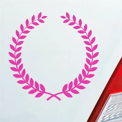 Produktbild von Auto Aufkleber Lorbeerkranz Insigne Auszeichnung Siegerkranz 10x10 cm Pink Sticker Heckscheibenaufkleber