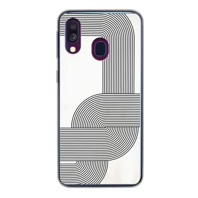 Obrázek produktu pro Kryt na mobilní telefon pro Samsung Galaxy A40 Umění - černá - bílá - čára Silikonové měkké pouzdro