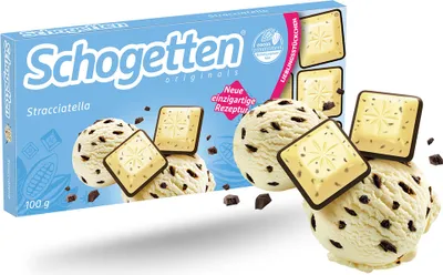 Produktbild von Schogetten Stracciatella Weiße Schokolade mit Kakaosplittern 100g