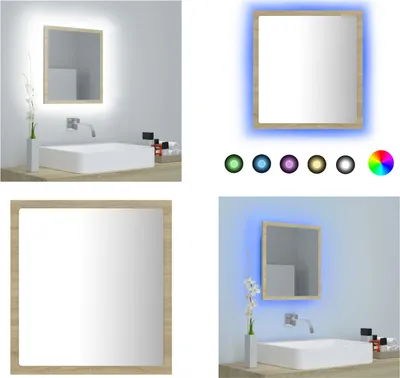 Obrázok produktu pre vidaXL LED kúpeľňové zrkadlo Sonoma dub 40x8,5x37 cm akryl - Zrkadlo - Kúpeľňové zrkadlo - Zrkadlo do kúpeľne