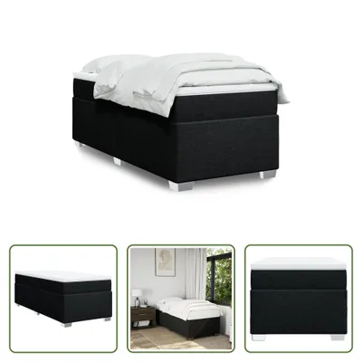 Produktbild von The Living Store Boxspringbett mit Matratze Schwarz 80x200 cm Stoff
