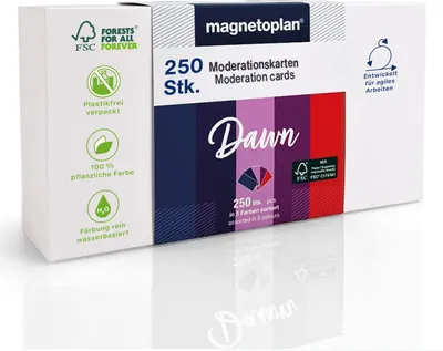 Produktbild von Magnetoplan Moderationskarten 200x100mm - Set "Dawn" - 250Stk