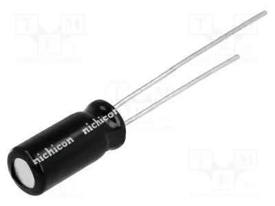 Zdjęcie produktu dla 2 sztuki kondensatorów: elektrolitycznych, 25V DC, bipolarnych, pojemność 330uF, montaż przelotowy (THT), tolerancja ±20%, oznaczenie1E331MHD, typ: elektrolityczny