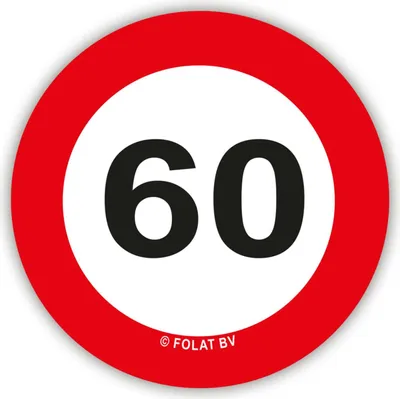 Produktbild von XL Konfetti Verkehrsschild 60. Geburtstag