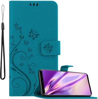 Image de Cadorabo Housse pour Samsung Galaxy S9 PLUS Housse de protection en bleu Housse pour portable Etui Case Fleurs Flower