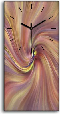 Produktbild von Wanduhr Bürouhr Leinwand Bild Geräuschlos 30x60 Malerei Abstrakte Kunst Bunt - schwarze Hände