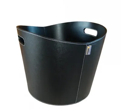 Produktbild von Aduro | Proline Holzkorb aus Kunstleder | schwarz | Ø 39cm