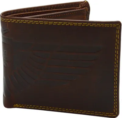 Produktbild von flevado Wild Adler Geldbörse Biker Börse Voll Leder Herren RFID Schutz Querformat braun