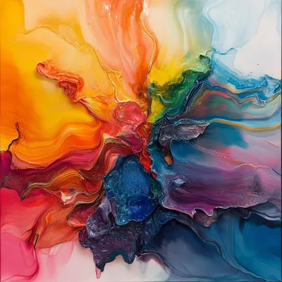 Produktbild von Leinwand Bilder auf Keilrahmen - Abstrakt Bunt Modern FARBENSTROM - moderne Wanddeko für Wohnzimmer, Wandbild Kunstdruck XXL | Alivia Arts