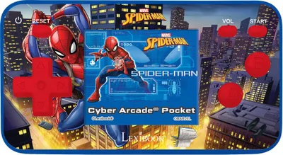 Produktbild von Lexibook JL1895SP Spider-Man Cyber Arcade kapesní přenosná herní konzole, 150 her, LCD, na baterie, červená/modrá