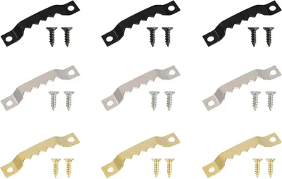 Produktbild von Bilderhaken Set 60 Stück Sägezahn Bildaufhänger, Bilderrahmen Aufhänger, Aufhänger für Bilder, mit Schrauben Zackenaufhänger, Schwarz Gold Silber