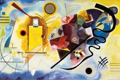 Obrázek produktu pro Wassily Kandinsky Art Print Picture - Žlutá červená modrá, 1925 (80 x 120 cm)