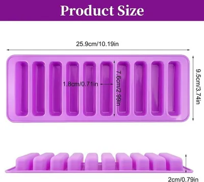Silikonbackform mit 10 Formen für Müsliriegel und Schokoladenriegel