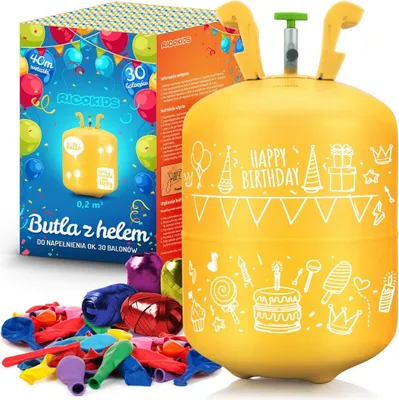 Obrázok produktu pre Butla z helem 0,20m3 z balonami i wstążką Ricokids