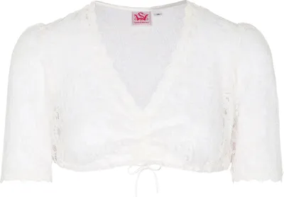 Dirndlbluse Schulterfrei Mit Puffärmeln - Weiße Trachtenbluse Für Oktoberfest & Karneval