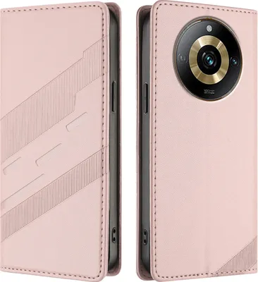 Produktbild von Hülle für Realme 10 Pro, Kunstleder Brieftaschen Handyhülle mit Kartenfach und Standfunktion Pink