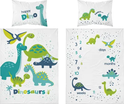 Produktbild von Bambusbettwäsche für Kinderbett Dino 100x135 DETEXPOL