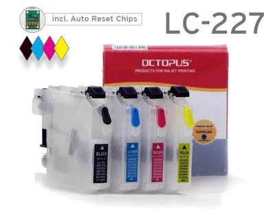 Produktbild von Fill In, Quickfill Patronen kompatibel mit Brother LC-227, LC-225 mit Autoreset Chips