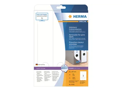Immagine prodotto di Herma HERMA Etichette rimovibili A4 61x297 mm bianco Carta mobile/rimovibile opaca 75 pz.